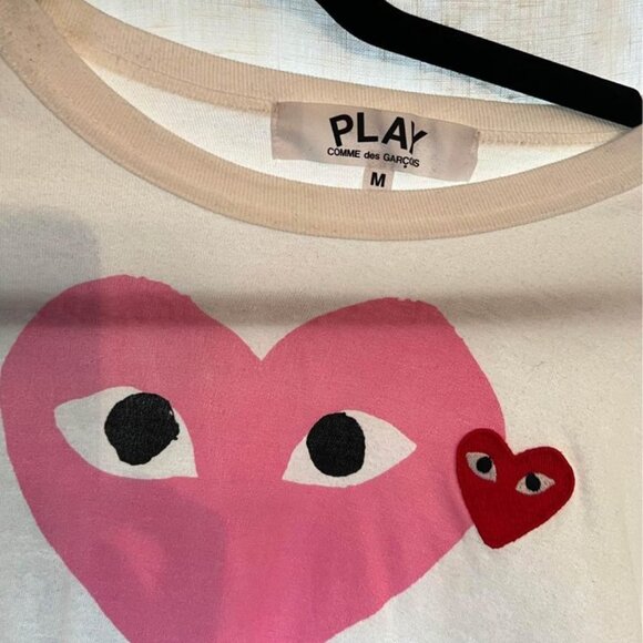 CDG Play / Comme des Garcons Play Double Heart T-Shirt - Size M - Picture 3 of 3
